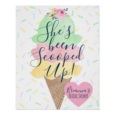 She's Been Scooped Up Ice Cream Bridal Shower Poster