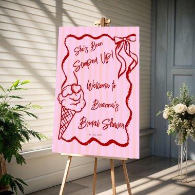 She's been scooped up sketch  welcome foam board