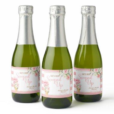 She's Been Scooped Up (Stripe) Custom MINI Sparkling Wine Label