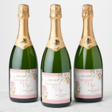 She's Been Scooped Up (Stripe) Custom Sparkling Wine Label