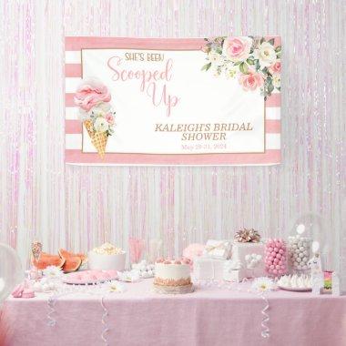 She's Been Scooped Up (Stripes) Bridal Shower Banner
