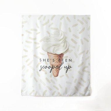 She's Been Scooped Up Vanilla Bridal Backdrop