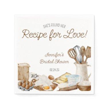 She's Found her Recipe for Love! Bridal Shower Napkins