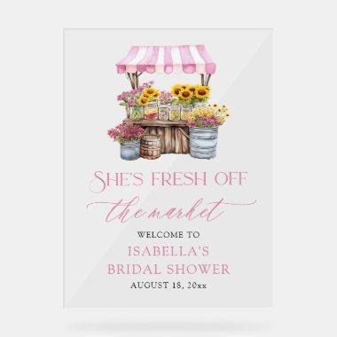 She's Fresh Off the Market  Welcome Acrylic Sign