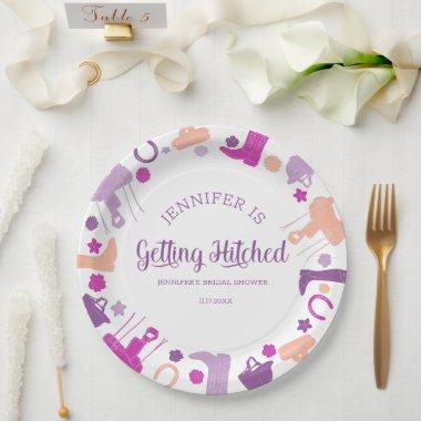She's Getting Hitched Fun Equestrian Bridal Shower Paper Plates
