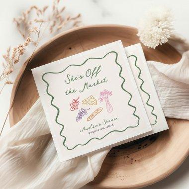 She's Off the Market Bold & Whimsical Hand Drawn Napkins