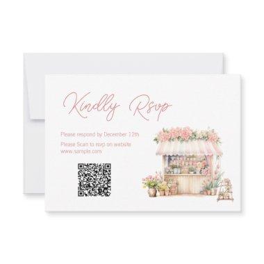 She's Off the Market Bridal Shower QR Rsvp Card