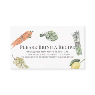 She's Off the Market  Recipe Request Enclosure