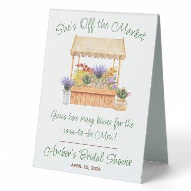 She's off the Market Guess How Many Kisses Game Table Tent Sign