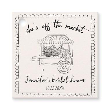 "She's off the Market" Hand Drawn  Favor Tags