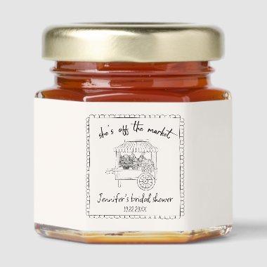 She's Off The Market Hand Drawn  Honey Jar Favors