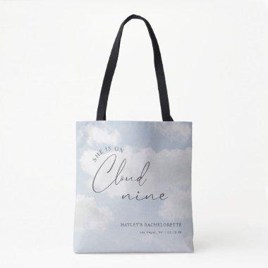 She's On Cloud 9 Bachelorette Party Favors Tote Bag