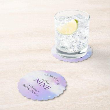 She's on cloud 9 Bridal Shower Decor Dreamy Pastel Paper Coaster