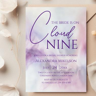 She's On cloud 9 Bridal Shower Dreamy Pastel Sky Invitations