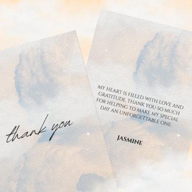 She's on cloud 9 Bridal Shower Dreamy Sky Pastel Thank You Invitations