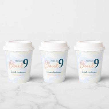 She's on Cloud 9 Minimalist  Paper Cups