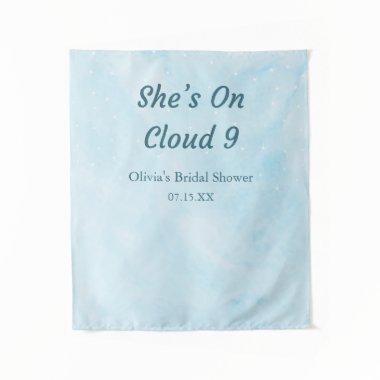She's On Cloud 9 Sky Blue  Backdrop