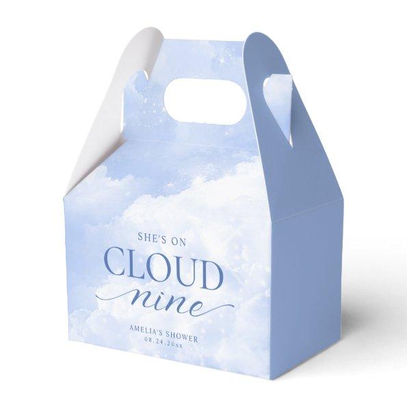 She's On Cloud Nine Blue Thank You Favor Boxes