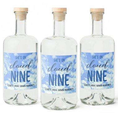 She's On Cloud Nine! /Bachelorette Liquor Bottle Label