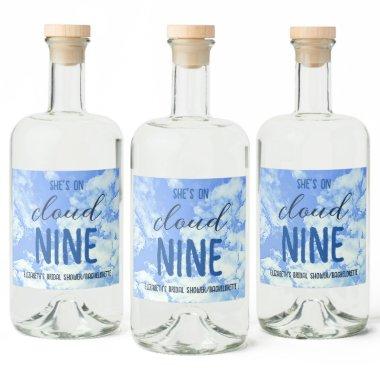 She's On Cloud Nine! Bridal Shower/Bachelorette Liquor Bottle Label