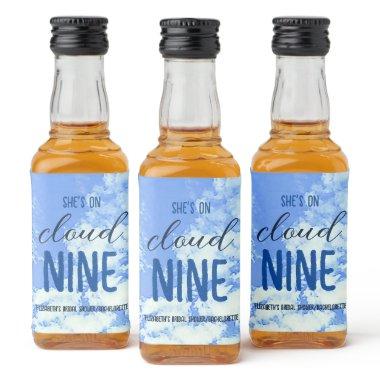 She's On Cloud Nine! Bridal Shower/Bachelorette Liquor Bottle Label