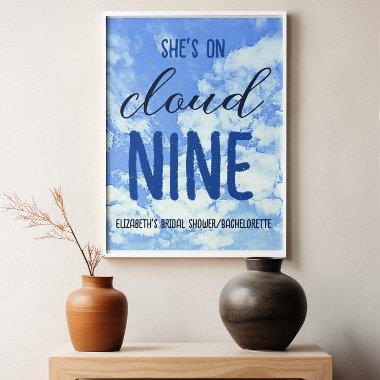 She's On Cloud Nine! Bridal Shower/Bachelorette Poster
