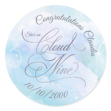 She's On Cloud Nine  Classic Round Sticker
