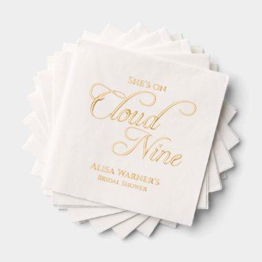 She's on Cloud Nine Elegant  Foil Napkins