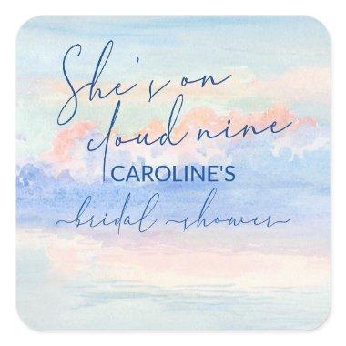 Shes On Cloud Nine Pastel Watercolor  Square Sticker