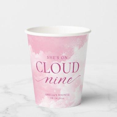 She's On Cloud Nine Pink  Paper Cups