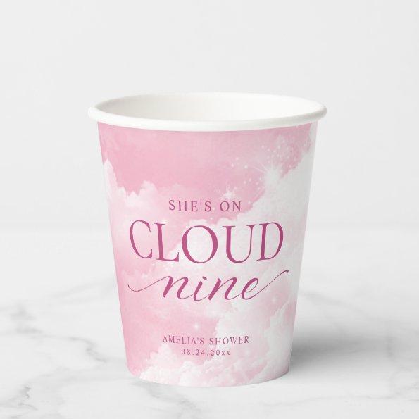 She's On Cloud Nine Pink  Paper Cups