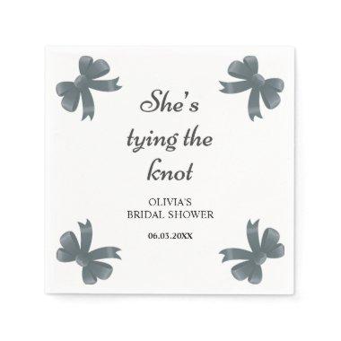 She's Tying The Knot Black Bow  Napkins