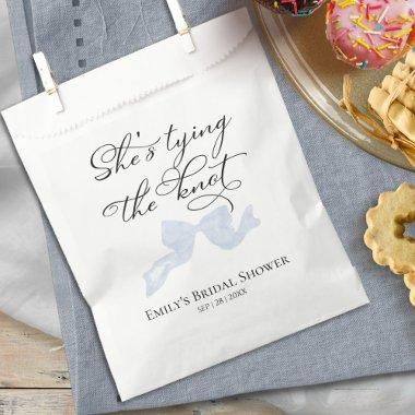 She's tying the knot | Blue Bow  Favor Bag