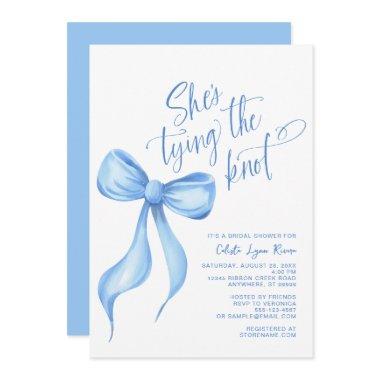 She's Tying the Knot Blue Bow Ribbon