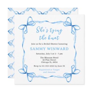She's Tying The Knot Blue Ribbon