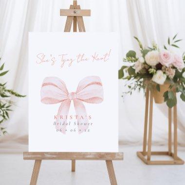 She's Tying the Knot Blush Bow Bridal Shower Foam Board