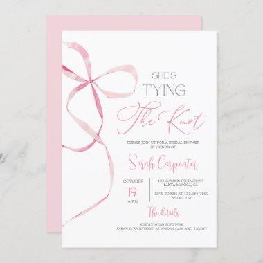 She's Tying the Knot Bow Bridal Shower Invitations