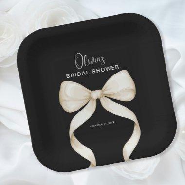 She's Tying the Knot Bow  Paper Plates