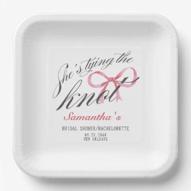 She's Tying the Knot Bow Coquette  Paper Plates