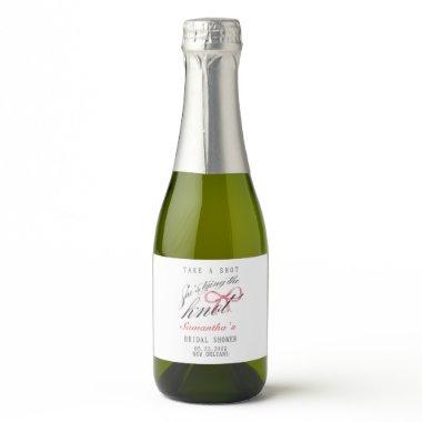 She's Tying the Knot Bow Coquette  Sparkling Wine Label