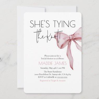 She's Tying The Knot Bridal Shower Invitations