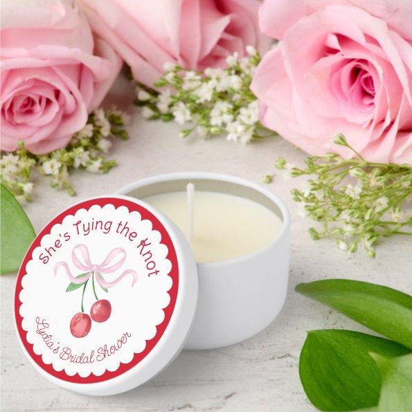 She's Tying the Knot Coquette Cherry  Mini Candle Favors