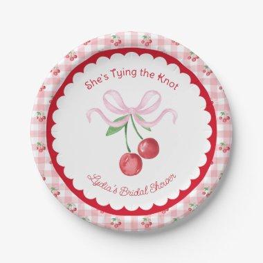 She's Tying the Knot Coquette Cherry  Paper Plates