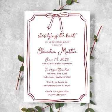 She's Tying the Knot Crimson Red Bow