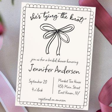 She's tying the knot Hand Drawn Bow