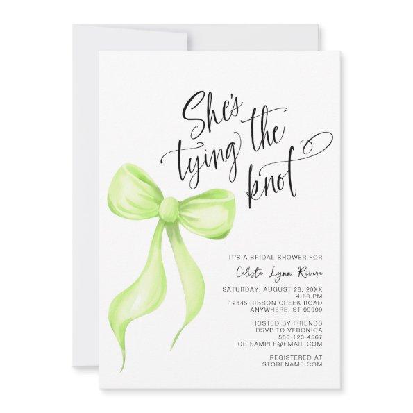 She's Tying the Knot Lime Green Bow