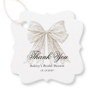 She's Tying the Knot Pearls Bow  Favor Tags