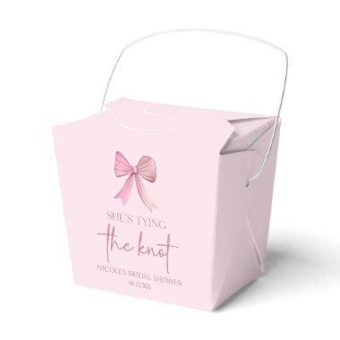 She's Tying The Knot Pink Bow Bridal Shower Favor Boxes
