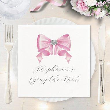She's Tying The Knot Pink Bow  Napkins