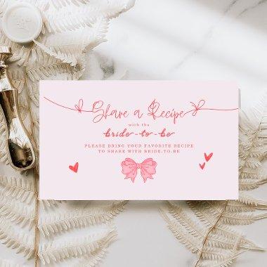 She's Tying the Knot Pink Bow  Recipe Enclosure